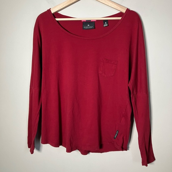 Scotch & Soda Tops - Maison Scotch t-shirt long sleeved tee 100% Cotton Red women’s size S